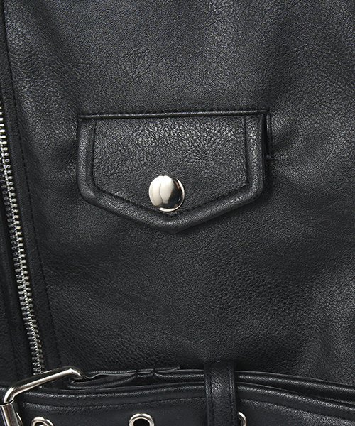 IKUMI（イクミ）の「【IKUMI】FAKE LEATHER JACKET（ライダース
