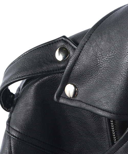 ikumi ボア ライダース IKUMI（イクミ）の「【IKUMI】FAKE LEATHER JACKET（ライダース