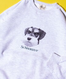 【GLOSTER/グロスター】DOG&CAT 犬猫プリント クルーネックスウェット
