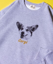 【GLOSTER/グロスター】DOG&CAT 犬猫プリント クルーネックスウェット