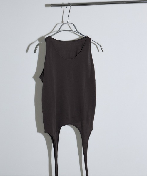 JOSE MOON(ジョゼムーン)の「COTTON CHIFFON TANK/コットンシフォンタンク(タンクトップ・レディース・ホワイト/ブラック/ウッド・FREE)」の3枚目の写真