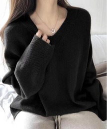 BLANC FICELLE（ブランフィセル）の「ルーズシルエット　Vネックニット（ニット/セーター）」