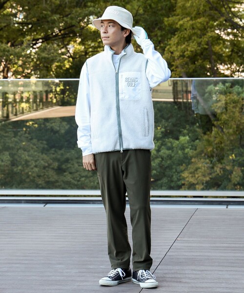 MEN〉BEAMS GOLF ORANGE LABEL / パイピング ボア ジップベスト