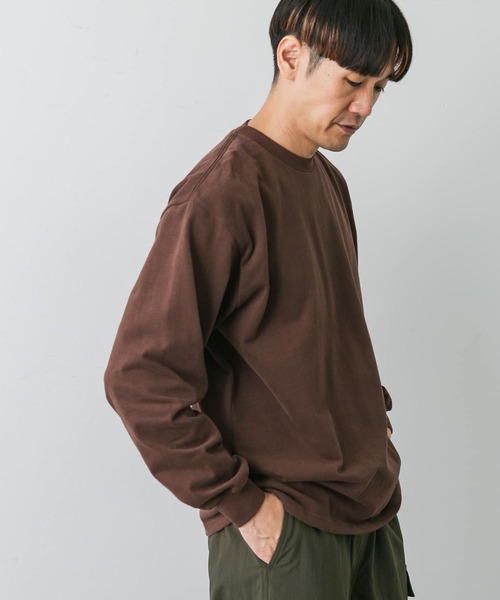 URBAN RESEARCH DOORS(アーバンリサーチドアーズ)の「スウェード起毛天竺 ロングTシャツ(Tシャツ/カットソー・メンズ・スミクロ/アイボリー/ブラウン・MEDIUM/LARGE)」の1枚目の写真