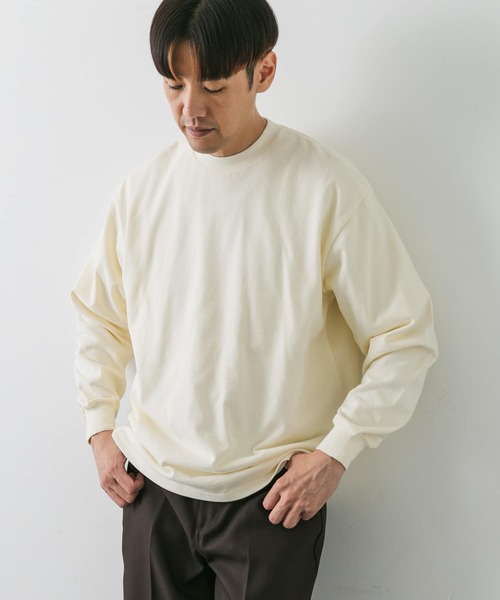 URBAN RESEARCH DOORS(アーバンリサーチドアーズ)の「スウェード起毛天竺 ロングTシャツ(Tシャツ/カットソー・メンズ・スミクロ/アイボリー/ブラウン・MEDIUM/LARGE)」の2枚目の写真