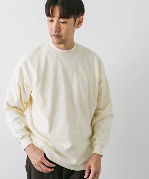 URBAN RESEARCH DOORS(アーバンリサーチドアーズ)の「スウェード起毛天竺 ロングTシャツ(Tシャツ/カットソー・メンズ・スミクロ/アイボリー/ブラウン・MEDIUM/LARGE)」の4枚目の写真