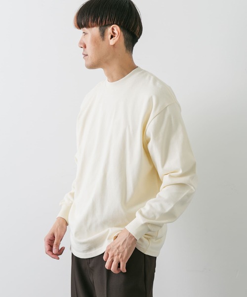 URBAN RESEARCH DOORS(アーバンリサーチドアーズ)の「スウェード起毛天竺 ロングTシャツ(Tシャツ/カットソー・メンズ・スミクロ/アイボリー/ブラウン・MEDIUM/LARGE)」の5枚目の写真