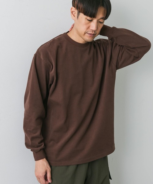 URBAN RESEARCH DOORS(アーバンリサーチドアーズ)の「スウェード起毛天竺 ロングTシャツ(Tシャツ/カットソー・メンズ・スミクロ/アイボリー/ブラウン・MEDIUM/LARGE)」の11枚目の写真
