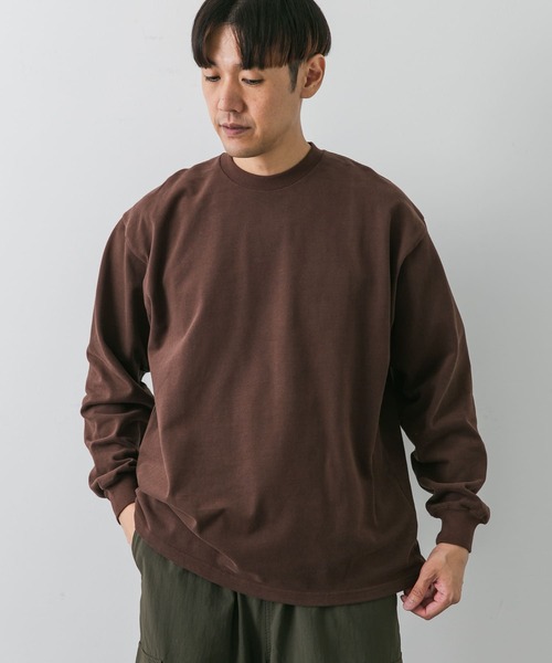 URBAN RESEARCH DOORS(アーバンリサーチドアーズ)の「スウェード起毛天竺 ロングTシャツ(Tシャツ/カットソー・メンズ・スミクロ/アイボリー/ブラウン・MEDIUM/LARGE)」の13枚目の写真