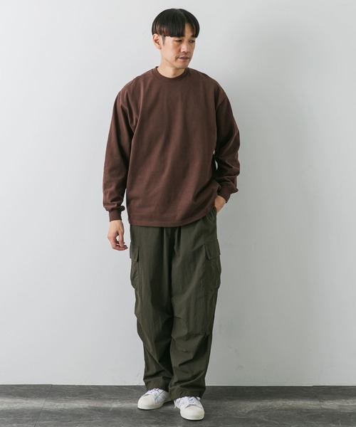 URBAN RESEARCH DOORS(アーバンリサーチドアーズ)の「スウェード起毛天竺 ロングTシャツ(Tシャツ/カットソー・メンズ・スミクロ/アイボリー/ブラウン・MEDIUM/LARGE)」の16枚目の写真