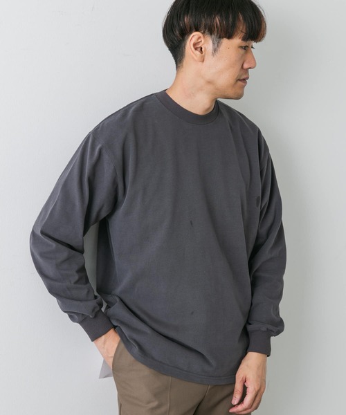 URBAN RESEARCH DOORS(アーバンリサーチドアーズ)の「スウェード起毛天竺 ロングTシャツ(Tシャツ/カットソー・メンズ・スミクロ/アイボリー/ブラウン・MEDIUM/LARGE)」の19枚目の写真
