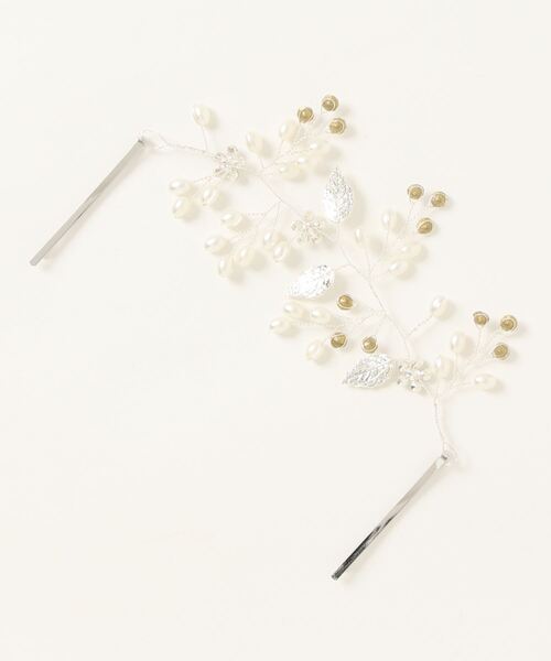 Cupid Heart(キューピッドハート)の「【Cupid Heart】結婚式アクセ!メタルリーフパールビジューヘッドドレス(ハーフ)(その他ヘアアクセサリー・レディース・シルバー・MEDIUM)」の17枚目の写真