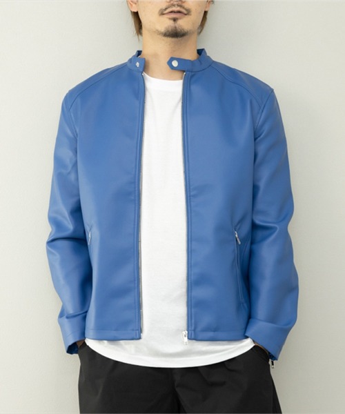 PUレザーシングルライダース（ライダースジャケット）｜STYLEBLOCK（スタイルブロック） 6,480円