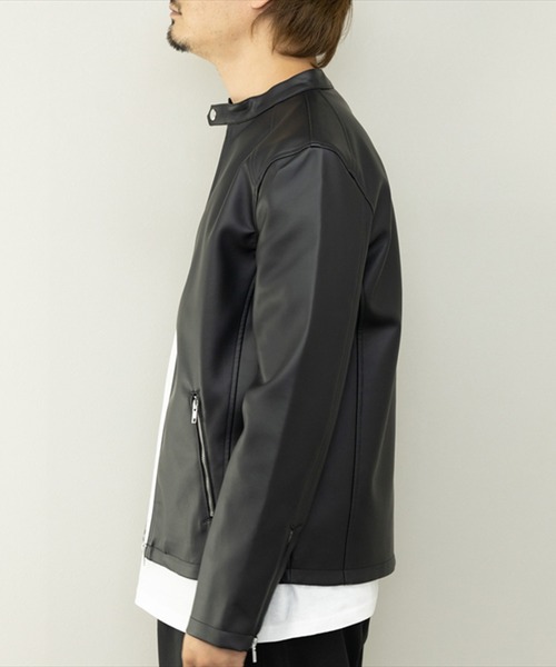 STYLEBLOCK(スタイルブロック)の「PUレザーシングルライダース(ライダースジャケット・メンズ・ブラック/ワイン/ネイビー/ブルー・LL/M/L)」の11枚目の写真