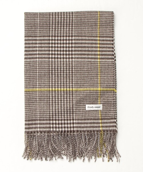 fredy emue（フレディエミュ）の「ソフトタッチチェックストール（ストール/ショール・レディース・ベージュ系その他/ホワイト系その他2/ブルー系その他・FREE）」の8枚目の写真