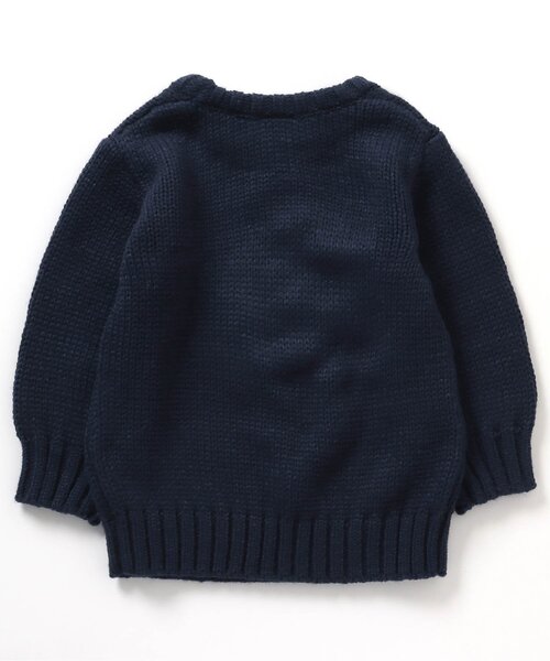 BREEZE（ブリーズ）の「フラワーニット（ニット/セーター・キッズ・ネイビー/アイボリー・100/90/140/120）」の4枚目の写真