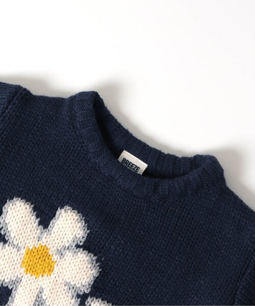BREEZE（ブリーズ）の「フラワーニット（ニット/セーター・キッズ・ネイビー/アイボリー・100/90/140/120）」の5枚目の写真