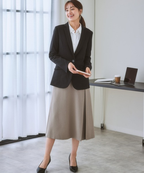 7days Life Styling(セブンデイズライフスタイリング)の「【洗える・ストレッチ】セットアップ対応ウール調ロング丈フレアスカート(上下別売)(スーツスカート・レディース・グレイッシュベージュ/ブラウン系/ブラック・3L/S/LL/M/L/4L/8L/6L/5L)」の9枚目の写真