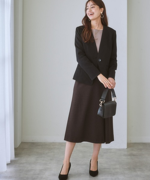 7days Life Styling(セブンデイズライフスタイリング)の「【洗える・ストレッチ】セットアップ対応ウール調ロング丈フレアスカート(上下別売)(スーツスカート・レディース・グレイッシュベージュ/ブラウン系/ブラック・3L/S/LL/M/L/4L/8L/6L/5L)」の17枚目の写真