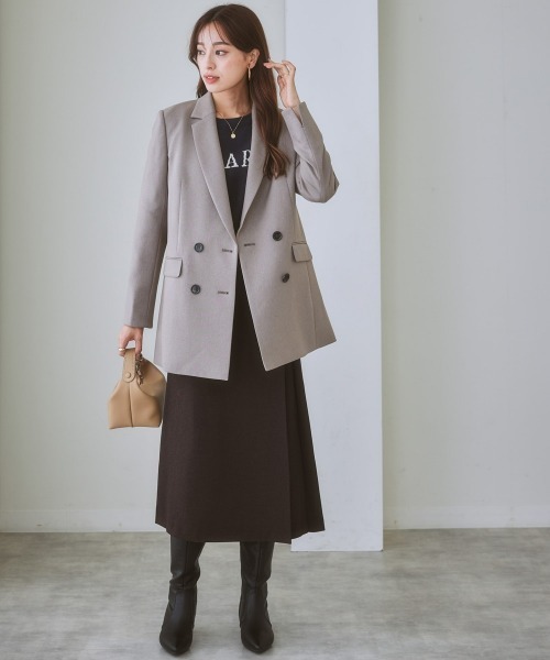 7days Life Styling(セブンデイズライフスタイリング)の「【洗える・ストレッチ】セットアップ対応ウール調ロング丈フレアスカート(上下別売)(スーツスカート・レディース・グレイッシュベージュ/ブラウン系/ブラック・3L/S/LL/M/L/4L/8L/6L/5L)」の20枚目の写真