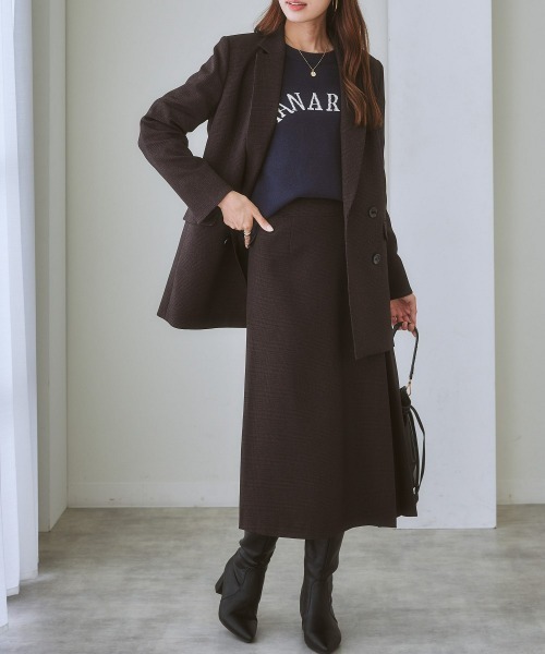 7days Life Styling(セブンデイズライフスタイリング)の「【洗える・ストレッチ】セットアップ対応ウール調ロング丈フレアスカート(上下別売)(スーツスカート・レディース・グレイッシュベージュ/ブラウン系/ブラック・3L/S/LL/M/L/4L/8L/6L/5L)」の13枚目の写真