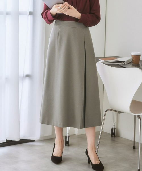 7days Life Styling(セブンデイズライフスタイリング)の「【洗える・ストレッチ】セットアップ対応ウール調ロング丈フレアスカート(上下別売)(スーツスカート・レディース・グレイッシュベージュ/ブラウン系/ブラック・3L/S/LL/M/L/4L/8L/6L/5L)」の4枚目の写真