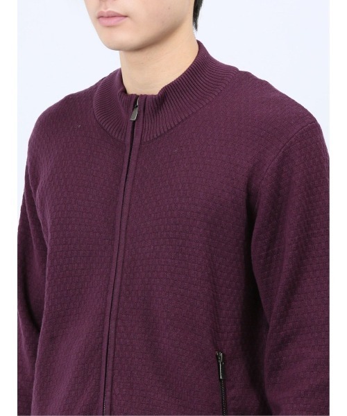 renoma HOMME（レノマオム）の「【ハンドウォッシャブル】レノマ オム ジャガード スタンドニットアウター（カーディガン/ボレロ・メンズ・ブラック/ワインレッド・MEDIUM/X-LARGE/LARGE）」の22枚目の写真
