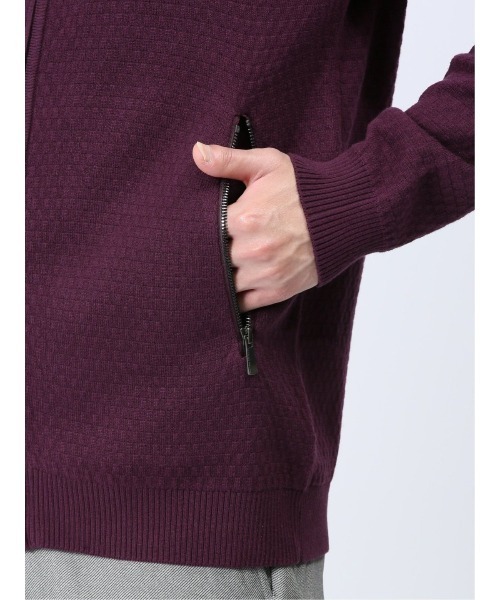 renoma HOMME（レノマオム）の「【ハンドウォッシャブル】レノマ オム ジャガード スタンドニットアウター（カーディガン/ボレロ・メンズ・ブラック/ワインレッド・MEDIUM/X-LARGE/LARGE）」の21枚目の写真