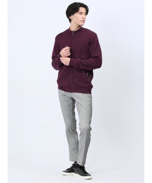 renoma HOMME（レノマオム）の「【ハンドウォッシャブル】レノマ オム ジャガード スタンドニットアウター（カーディガン/ボレロ・メンズ・ブラック/ワインレッド・MEDIUM/X-LARGE/LARGE）」の20枚目の写真