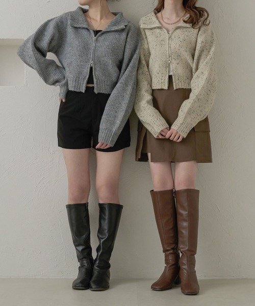 Ambre Neige（アンブルネージュ）の「ダブルジップクッキーニット／【WEB/EC限定商品】（ニット/セーター・レディース・アイボリー/グレー・FREE）」の18枚目の写真