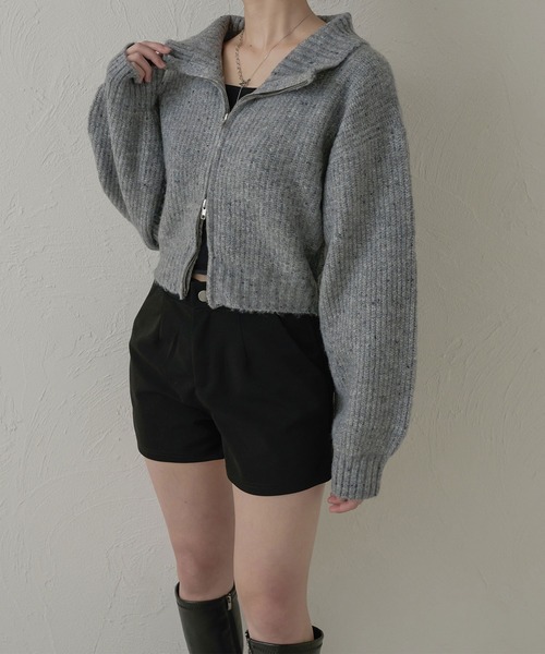 Ambre Neige（アンブルネージュ）の「ダブルジップクッキーニット／【WEB/EC限定商品】（ニット/セーター・レディース・アイボリー/グレー・FREE）」の15枚目の写真