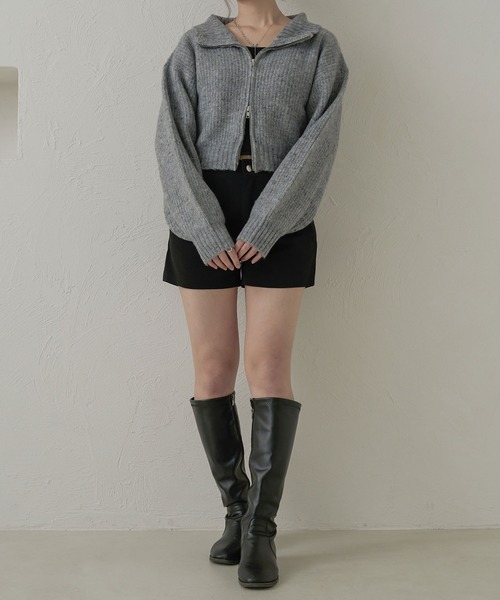 Ambre Neige（アンブルネージュ）の「ダブルジップクッキーニット／【WEB/EC限定商品】（ニット/セーター・レディース・アイボリー/グレー・FREE）」の17枚目の写真