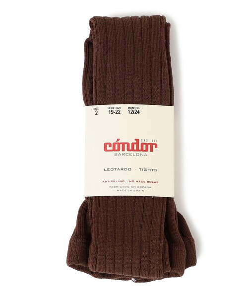 SHIPS(シップス)の「condor:80~90cm / ワイドリブ ベーシック タイツ(タイツ/ストッキング・キッズ・ダークブラウン/オフホワイト/グレー/ダークラベンダー・90/80)」の1枚目の写真
