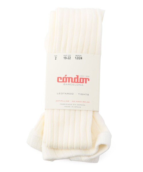 SHIPS(シップス)の「condor:80~90cm / ワイドリブ ベーシック タイツ(タイツ/ストッキング・キッズ・ダークブラウン/オフホワイト/グレー/ダークラベンダー・90/80)」の2枚目の写真