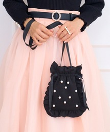 Prima Scherrer（プリマシェレル）の「ダンボール フリル&パール付き ミニ バッグ Prima Scherrer（ポーチ）」