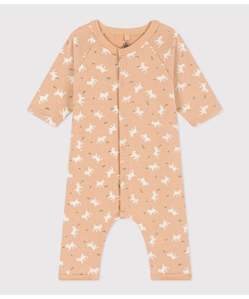 【セール】スウェットプリント前開きロンパース（ロンパース）｜PETIT BATEAU（プチバトー）