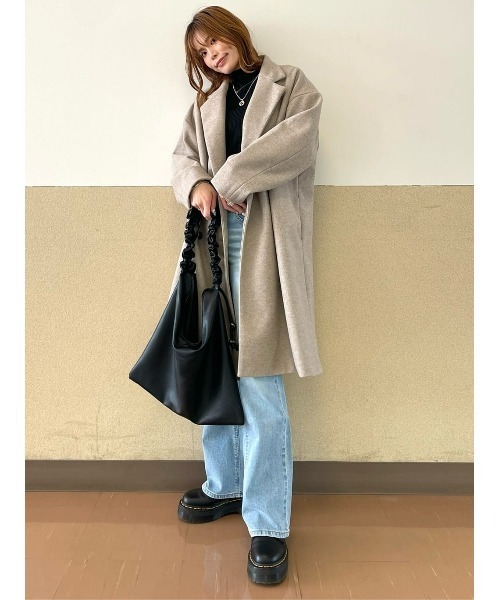 HONEYSUCKLE ROSE（ハニーサックルローズ）の「【HONEYSUCKLE ROSE】チェスターコート（チェスターコート・レディース・ブラック/ベージュ・フリー）」の21枚目の写真