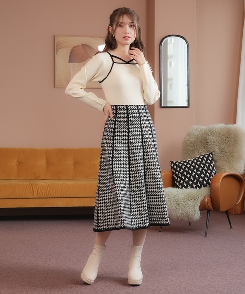 ASTORIA ODIER（アストリアオディール）の「千鳥柄クロスニット