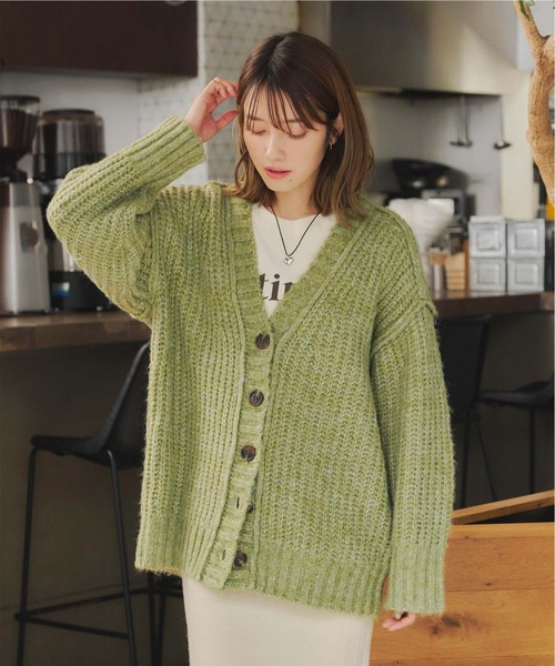 titivate（ティティベイト）の「Vネックローゲージニットカーディガン