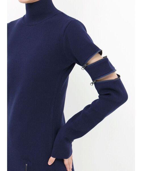 EVRIS（エヴリス）の「ダブルZIPニットロングワンピース（ワンピース・レディース・アイボリー/ネイビー/ブラック・FREE）」の12枚目の写真