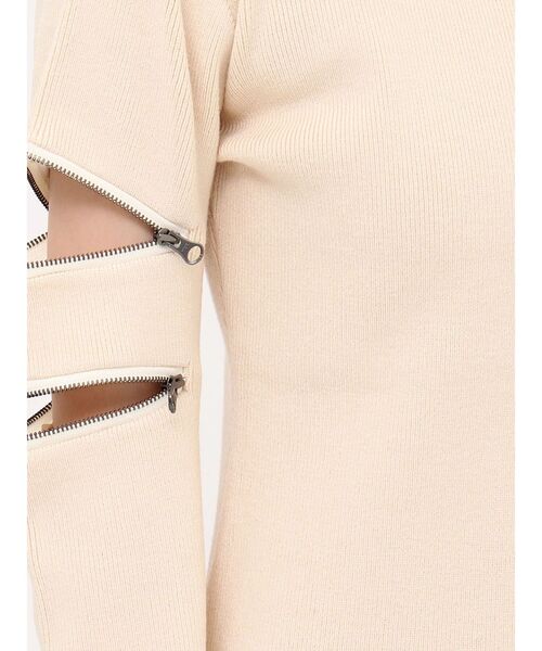 EVRIS（エヴリス）の「ダブルZIPニットロングワンピース（ワンピース・レディース・アイボリー/ネイビー/ブラック・FREE）」の9枚目の写真