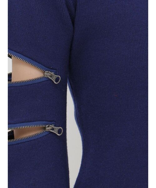 EVRIS（エヴリス）の「ダブルZIPニットロングワンピース（ワンピース・レディース・アイボリー/ネイビー/ブラック・FREE）」の7枚目の写真