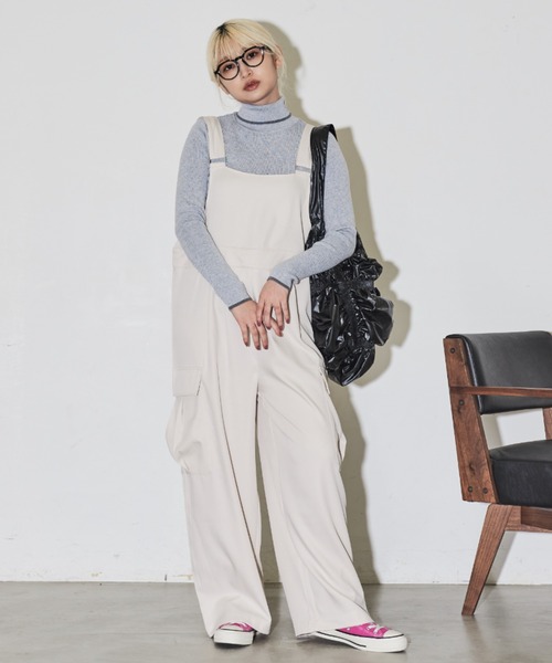 MERLOT（メルロー）の「配色タートルニット（ニット/セーター・レディース・ピンク/グリーン/ダークグレー/グレー・FREE）」の11枚目の写真