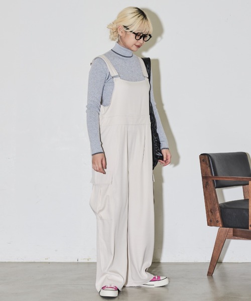 MERLOT（メルロー）の「配色タートルニット（ニット/セーター・レディース・ピンク/グリーン/ダークグレー/グレー・FREE）」の12枚目の写真