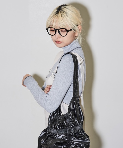 MERLOT（メルロー）の「配色タートルニット（ニット/セーター・レディース・ピンク/グリーン/ダークグレー/グレー・FREE）」の8枚目の写真