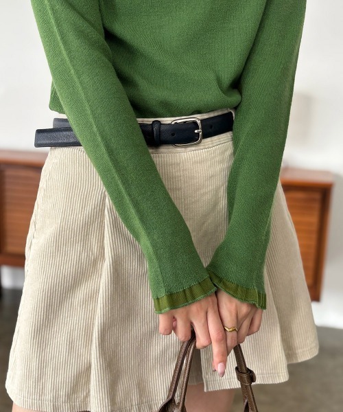 Miniministore(ミニミニストア)の「【新色追加】ハイネックニットトップスフリルニットソー(ニット/セーター・レディース・アイボリー/ホワイト/グレイッシュベージュ/ブラック/ブラウン/オレンジ/グリーン/ライトベージュ/レッド/グレー/ダークグリーン/カーキ・フリー)」の17枚目の写真
