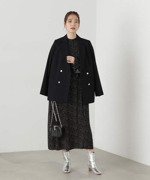 N.（N. Natural Beauty Basic）（エヌエヌナチュラルビューティーベーシック）の「◆ウエストリボンバンドカラーワンピース（ワンピース・レディース・ドット/ブルー・MEDIUM）」の16枚目の写真