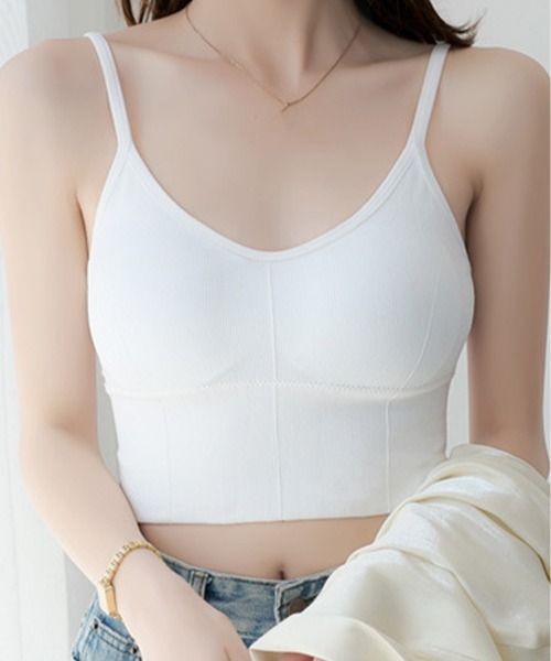 Miniministore(ミニミニストア)の「カップ付きキャミソール Uバックオープン(キャミソール・レディース・ホワイト/ブラック/ダークグリーン/ダークグレー/オレンジ/イエロー・FREE)」の2枚目の写真