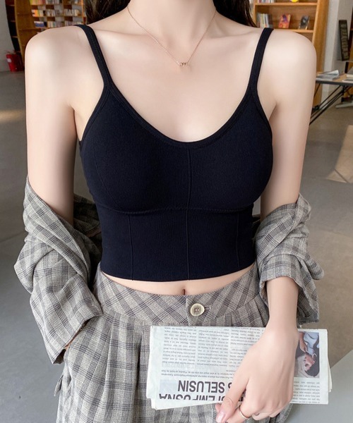 Miniministore(ミニミニストア)の「カップ付きキャミソール Uバックオープン(キャミソール・レディース・ホワイト/ブラック/ダークグリーン/ダークグレー/オレンジ/イエロー・FREE)」の3枚目の写真