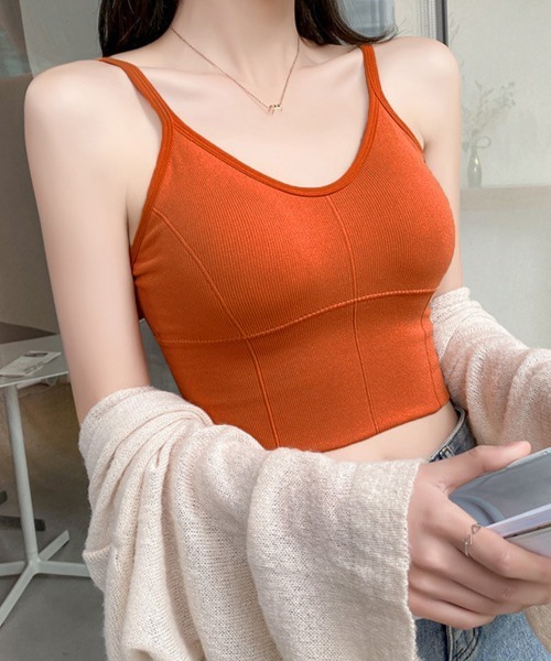 Miniministore(ミニミニストア)の「カップ付きキャミソール Uバックオープン(キャミソール・レディース・ホワイト/ブラック/ダークグリーン/ダークグレー/オレンジ/イエロー・FREE)」の13枚目の写真